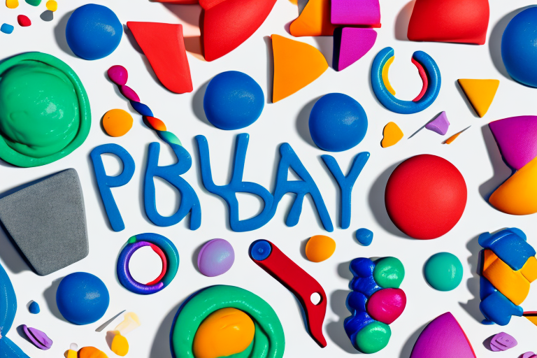 A colorful array of play dough shapes and tools