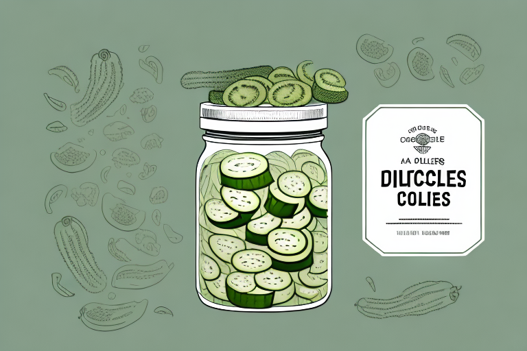 A jar of pickles with cucumbers