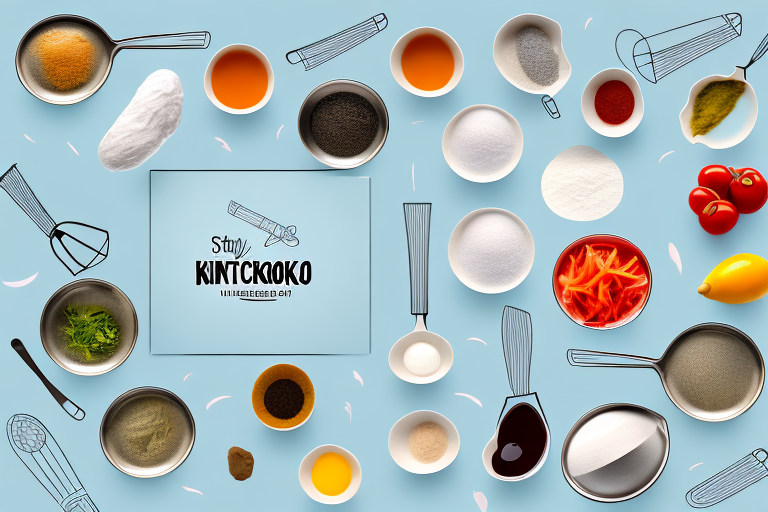 A variety of ingredients and kitchen utensils to represent easy no-cook meals