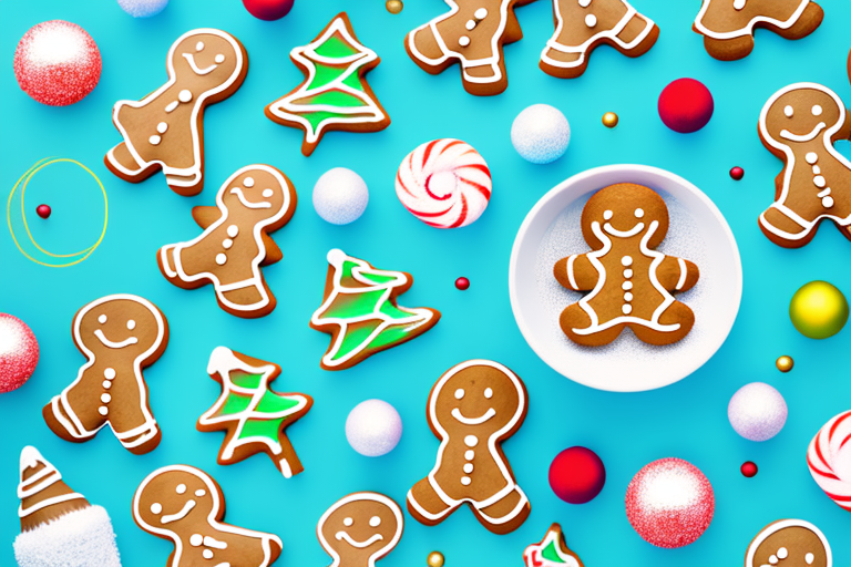 A bowl of gingerbread-scented playdough with festive decorations