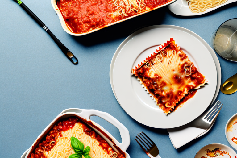 A lasagna dish with uncooked no-boil noodles on top