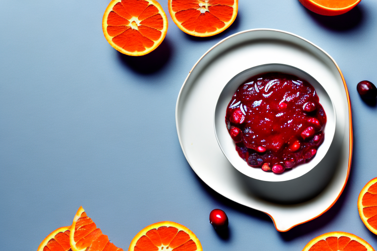 A bowl of freshly-made cranberry orange relish