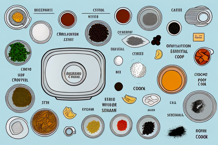 A variety of ingredients in a crock pot