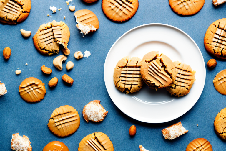 A plate of freshly-made no-cook peanut butter cookies