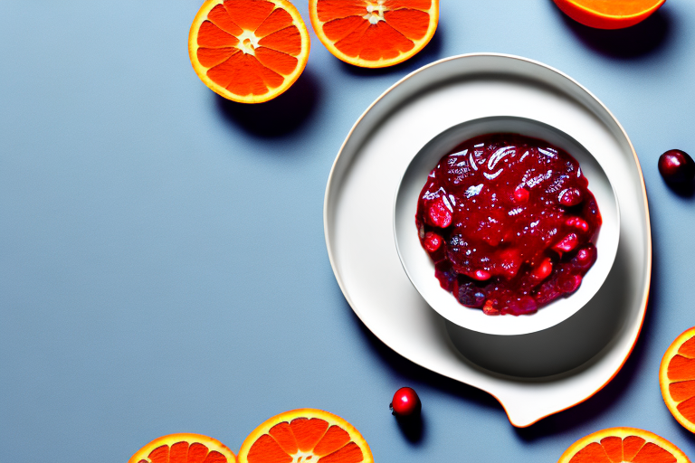 A bowl of freshly-made cranberry orange relish