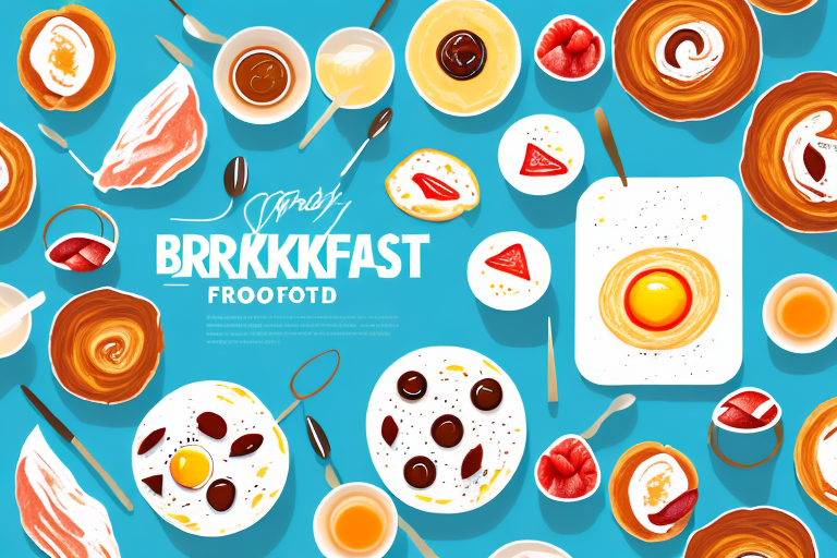 A variety of breakfast foods with high protein content