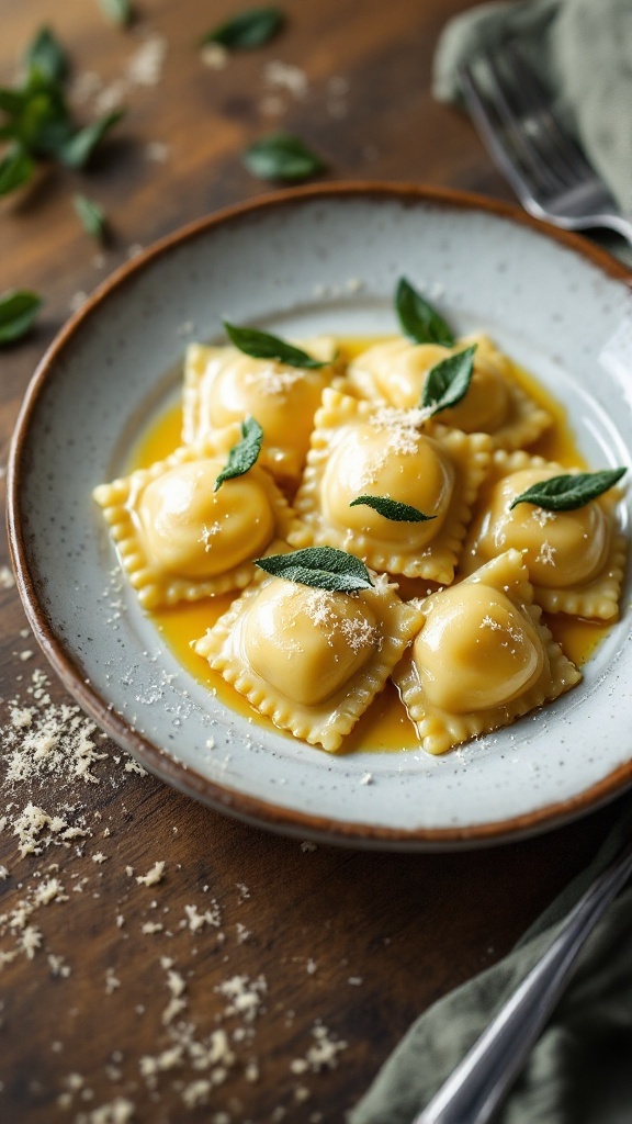 Ravioli with Butter and Sage Sauce Recipe