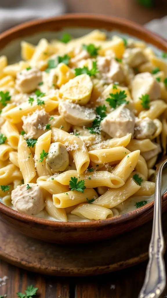 Penne with Chicken and Artichoke Hearts Recipe