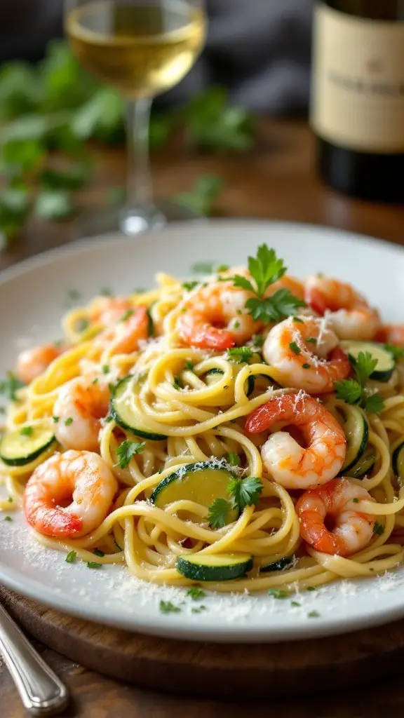 Linguine alle Gamberetti e Zucchine