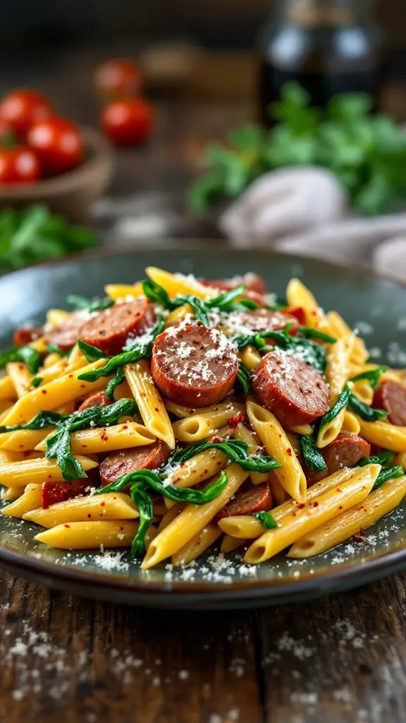 Penne with Sausage and Rapini Recipe