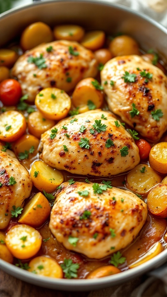 Garlic Butter Chicken and Potato Bake