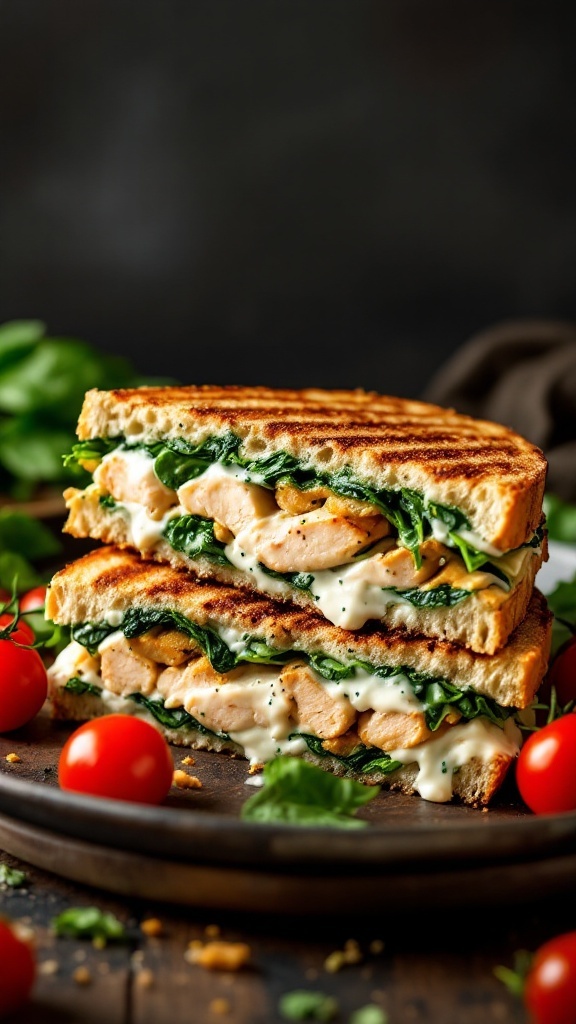 Herbed Chicken and Spinach Fusion Panini