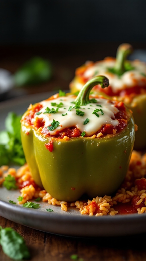 Italian Chicken and Rice Stuffed Bell Peppers