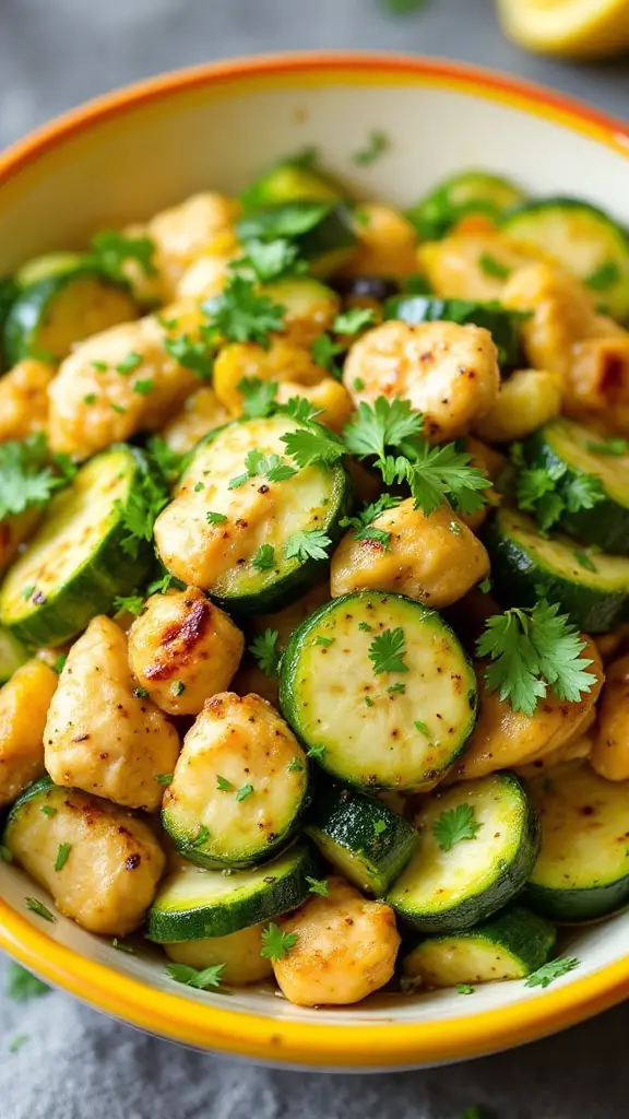 A vibrant Lemon Garlic Chicken and Zucchini Stir-Fry.