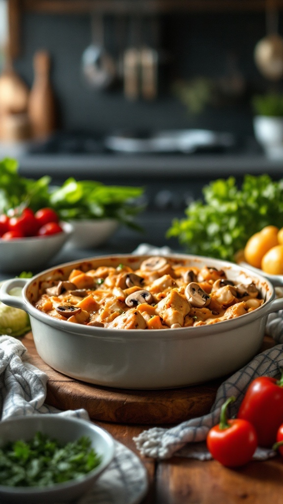 Rustic Chicken and Mushroom Casserole