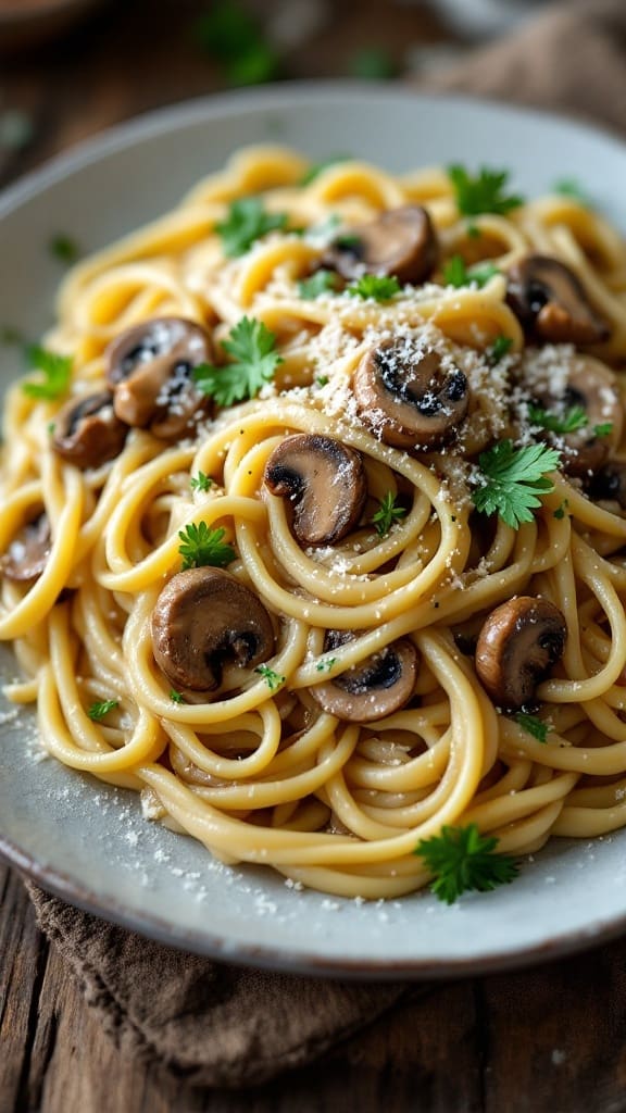 Fettuccine with Porcini Mushrooms Recipe